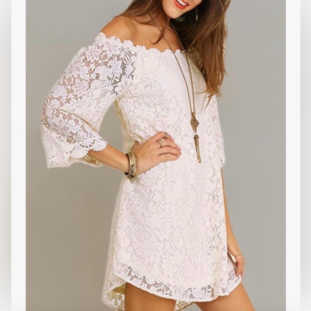 White Lace Boho Dress